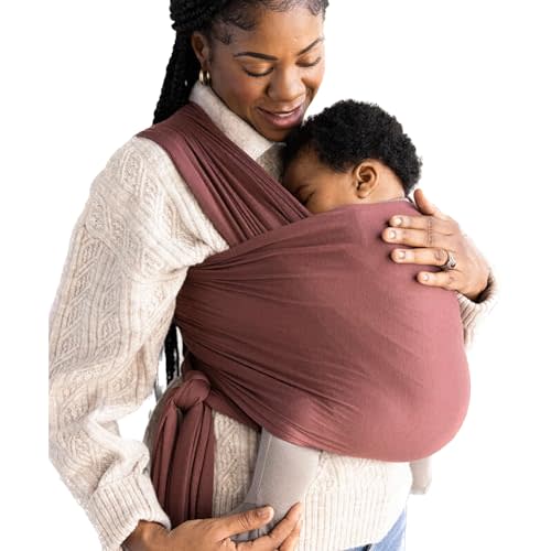 Solly Baby Wrap Carrier - Lightweight Baby Carrier - Newborn Baby Essentials - for Newborn, Infants and Baby 8-25 Lbs. Ember