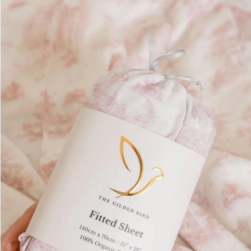 Spring Toile Pink Fitted Crib Sheet