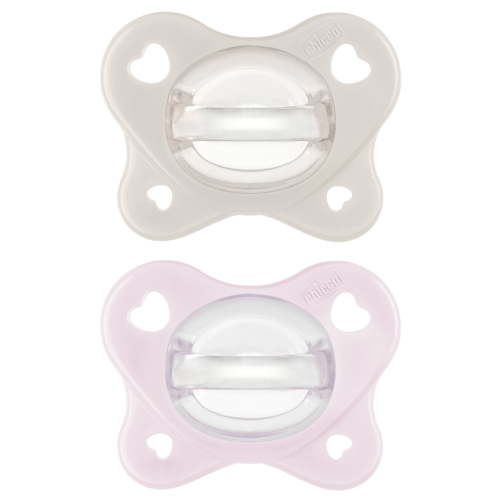 Chicco PhysioForma Dual Soft Pacifier Pearl/Ballet Slipper 2-6m 2pk, New