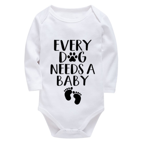 Every Dog Needs A Baby Home from The Hospital Outfit Boy Long Sleeve Baby Boys Romper White Infant Boys Clothes 0-3 Months S