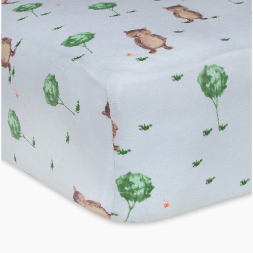 Burt's Bees Baby Organic Cotton Jersey Fitted Crib Sheet - Storybook Bear, 1