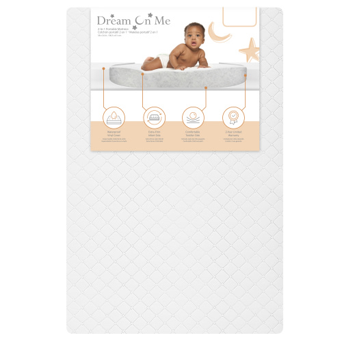 Dream On Me Sunset 3" Extra Firm Fiber Baby Portable/Mini Crib Mattress