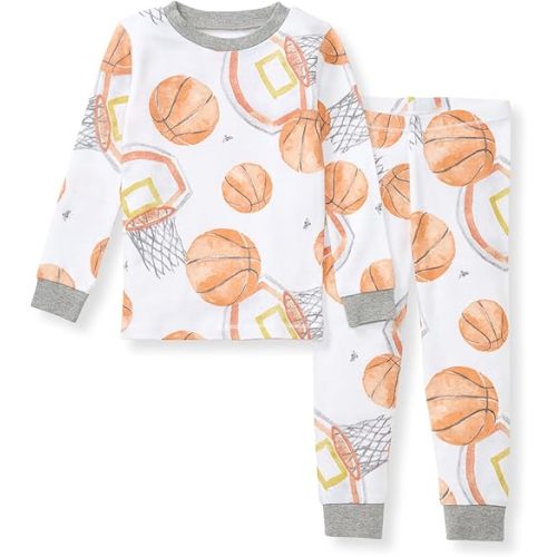 Burt's Bees Baby Boys' 2-Piece Long Sleeve Tee and Pants Organic Cotton Pajama Set