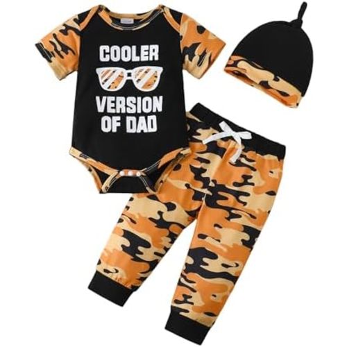 NZRVAWS Newborn Baby Boy Clothes Outfits Letter Prined Romper Pants Set Baby Boy Clothing 0 3 6 9 12 18 Months