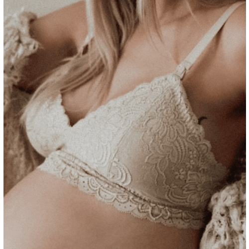 Floral Lace Organic Cotton Nursing Bralette - Beige – MORROW+MINT