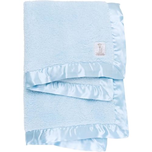 Little Giraffe Baby Blanket - Chenille Soft Blanket with Satin Trim - Baby Stroller Blanket - Newborn Baby Essentials & Gifts - 29" x 35" - Blue