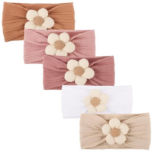 DRESHOW BQUBO Baby Nylon Headbands Flower Hairbands Soft Headband for Baby Girls Newborn Infant Toddlers Hair Accessories