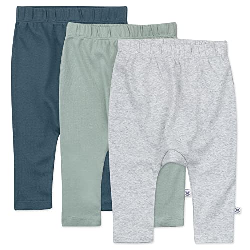 HonestBaby Multipack Harem Pants Roomy Fit Pull on Bottoms 100% Organic Cotton for Infant Baby Boys, Girls, Unisex