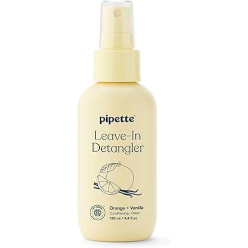 Pipette Leave-In Hair Detangler Spray for Kids, 4.4 Fl Oz, Silicone-free Detangling Spray with Squalane to Moisturize All Hair Types, Toddler and Kids Hair Products, Orange and Vanilla Scent