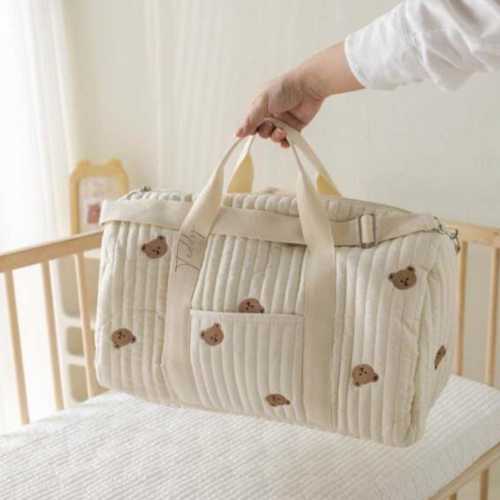 Personalised Teddy Bear Duffel Overnight Weekender Travel Baby Bag Hospital Newborn Baby Mummy to be baby shower gift childrens bag nursery