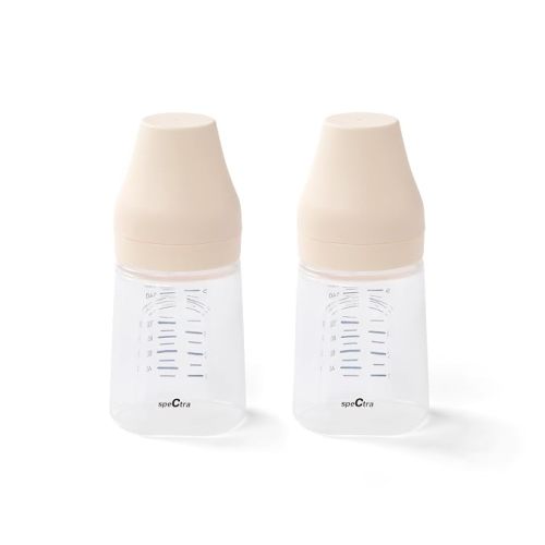 Spectra - Wide Neck Baby Bottles - Compatible with Spectra Breast Milk Pump Flanges (Pack of 4)