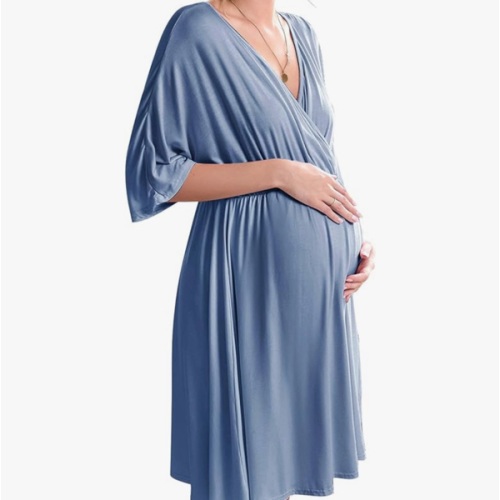 Ekouaer 3 in 1 Labor/Delivery/Hospital Gown Maternity Dress Nursing Nightgown Sleepwear for Breastfeeding