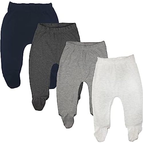 123 Bear Baby Soft Cotton Spandex Pants with Feet 0-3 months