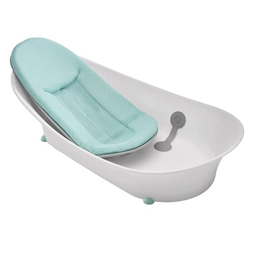 Contours Oasis 2-Stage Comfort Cushion Infant and Baby Bathtub, Plush Silicone Cushion, Quick-Dry Newborn Bath Tub, Baby Bathtub Newborn to Toddler - White