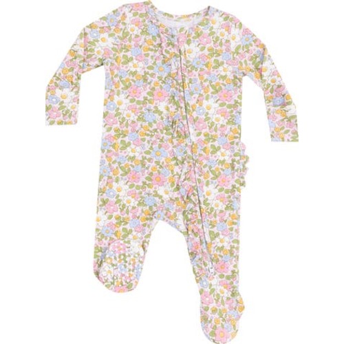 Bubbly Calico Zip Footie, 0-3M
