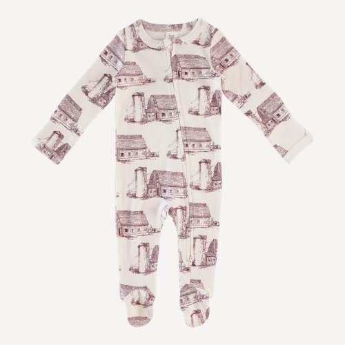 long sleeve zipper footie | barn | organic cotton interlock