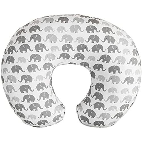 Boppy Nursing Pillow Cover—Premium | Gray Elephants Plaid | Soft, Quick-Dry Microfiber Fabric| Fits Boppy Bare Naked, Original and Luxe Breastfeeding Pillow | Awake Time Only