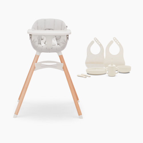 Lalo High Chair + First Bites Full Kit - Coconut / Oatmeal