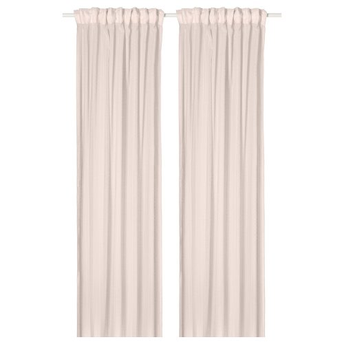 MATILDA Sheer curtains, 1 pair - pale pink/with heading tape 57x84 "