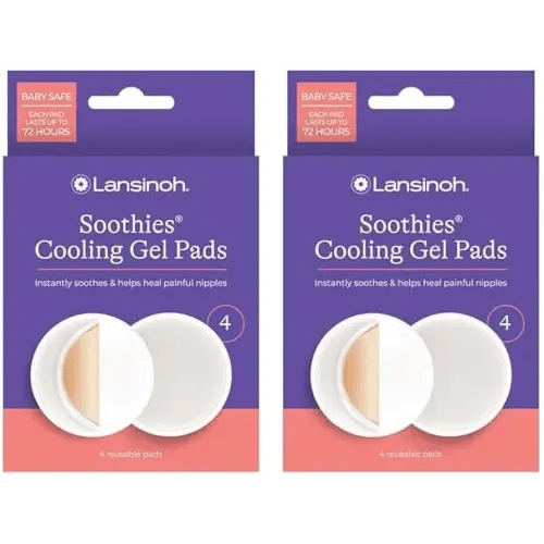Lansinoh Soothies Cooling Gel Pads, 4 Count, Breastfeeding Essentials, Provides Cooling Relief for Sore Nipples (Pack of 2)