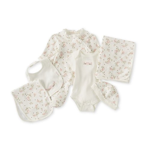Little Me Baby Girls Newborn-6 Months Vintage Rose 6-Piece Gift Box Layette Set