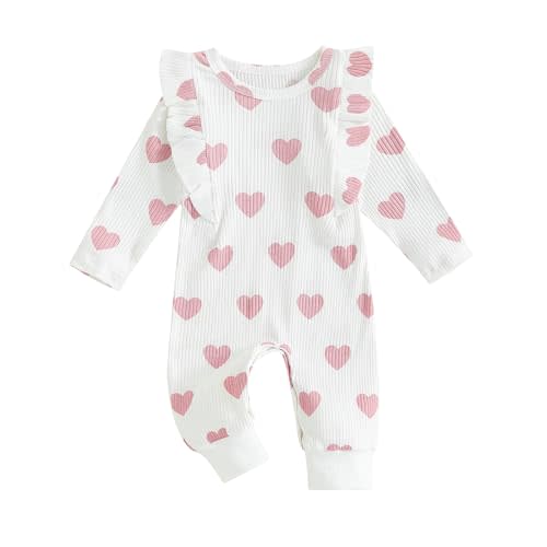 Gureui Newborn Baby Girl Outfit Crewneck Long Sleeve Bodysuit Toddler Romper Infant Clothes