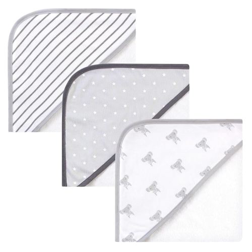 Hudson Baby Unisex Baby Cotton Rich Hooded Towels, Modern Elephant, One Size