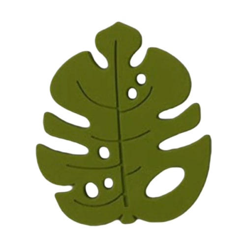 Monstera Shape Silicone Teether, Green