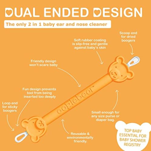 oogiebear - Nose and Ear Gadget. Safe, Easy Nasal Booger and Ear Wax Remover for Newborns, Infants and Toddlers. Dual Earwax and Snot Remover. Aspirator Alternative