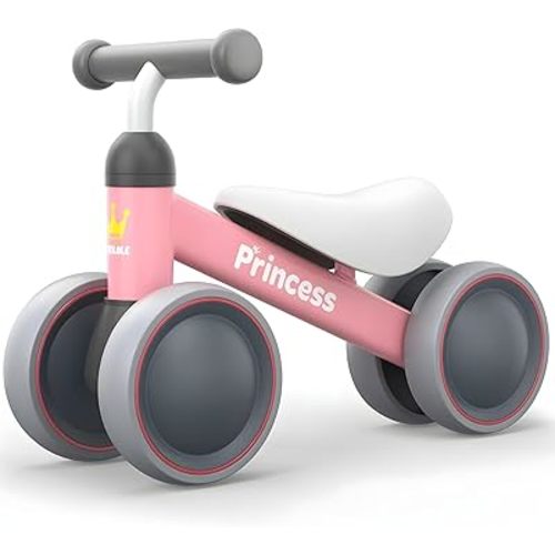 BEKILOLE Baby Balance Bike for 1 Year Old Girl Gifts, 10-24 Month Toddler Balance Bike, 4 Silent Wheels Pre-School First Ride On Toys, 1st Birthday Gifts