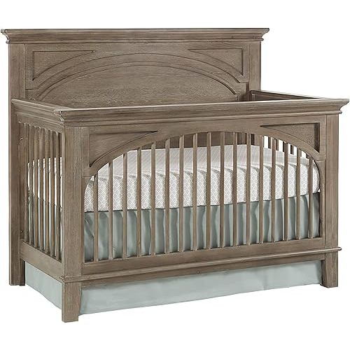 Westwood Design Leland 4 in 1 Convertible Crib with Spindle, Stone Washed