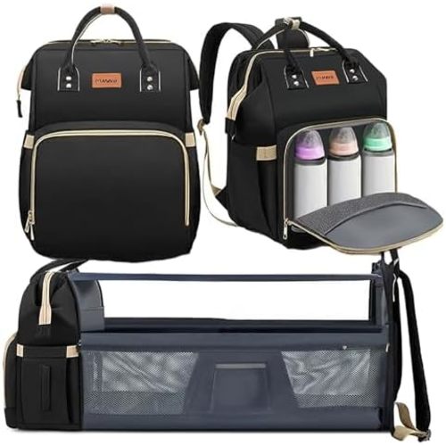 Diaper Bag Backpack with Changing Pad for Parents on the Go, Large Capacity, Waterproof Oxford backpack, Multiple Pockets, Adjustable Straps, Baby Registry Search(Black)