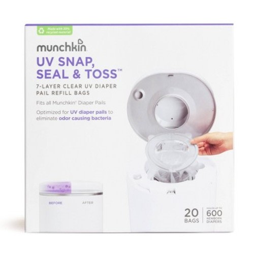 Munchkin UV Snap, Seal & Toss Diaper Pail Refill Bags - 20pk