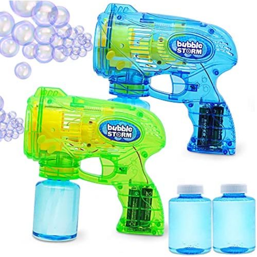 JOYIN 2 Bubble Guns Blaster Kit with 2 Bubble Solution for Kids, Automatic Bubble Maker Blower Machine, Bubble Blower for Bubble Party Favors, Birthday, Outdoor & Indoor Activity, Summer Toy