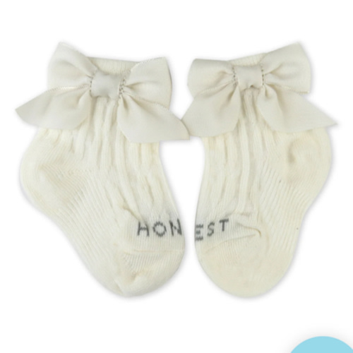 Cable Knit Sock with Bow | Honest Baby Clothing