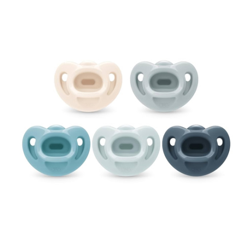 NUK Timeless Comfy Pacifier | 100% Silicone, One-Piece Design | BPA-Free, Gentle on Baby’s Skin | 5-Pack, for 0-6M