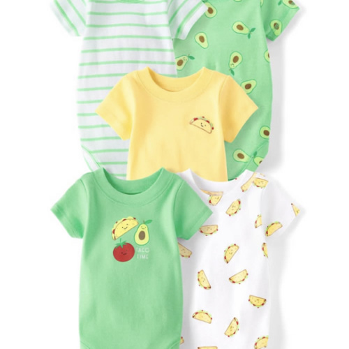Baby Taco Bodysuit 5-Pack - Tan