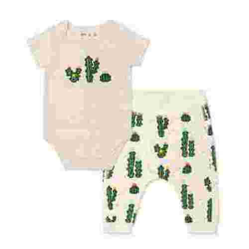M+A by Monica + Andy Organic Cotton Gender Neutral First Moves Bodysuit + Groove Pant Set, Sizes Newborn -24 Months