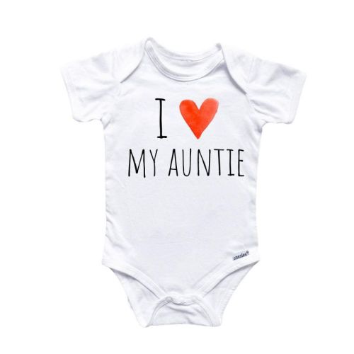 I Love My Auntie Onesie® Baby Boy Girl Clothes Infant Bodysuit Funny Cute Newborn Gs1 White 3-6m Onesie®