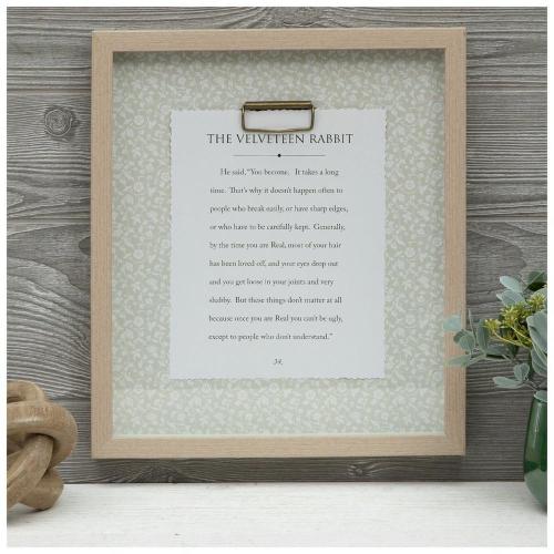 The Velveteen Rabbit Excerpt Framed Wall Decor