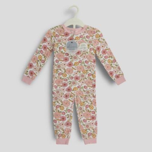 Milkberry Soft Bamboo Pajamas Toddler Pajama Set Girls in Pink Large Flower Pattern - Size 4T