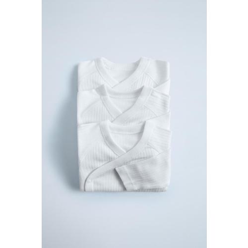 THREE-PACK OF BASIC KIMONO LONG SLEEVE BODYSUITS - White | ZARA United States