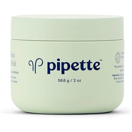 Pipette Baby Balm - Protects, Hydrates & Nourishes Sensitive Skin - Baby Essentials for Newborn with Renewable Plant-Derived Squalane, 2 oz