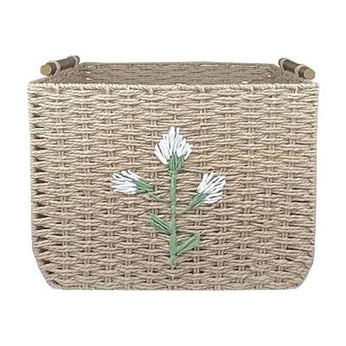 Belle Maison Flower Embroidered Large Storage Basket
