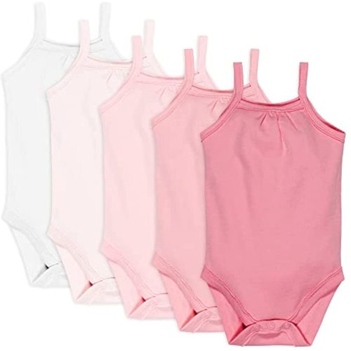 HonestBaby Multipack Sleeveless and Cami Bodysuits One-Piece 100% Organic Cotton for Infant Baby Boys, Girls, Unisex