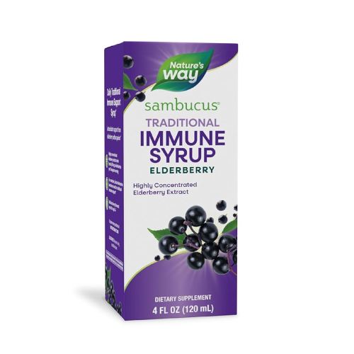Nature’s Way Sambucus Elderberry Traditional Immune Syrup, Highly Concentrated Black Elderberry Extract, Traditional Immune Support*, Delicious Berry Flavored, 4 Fl Oz