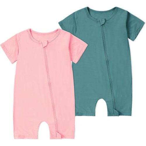 Baby Bamboo Viscose Short Sleeve Zipper Bodysuit