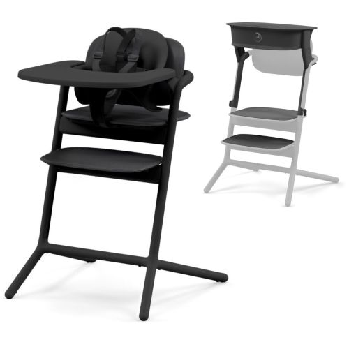 Cybex LEMO 2 High Chair Set + Taining Tower Bundle - Stunning Black