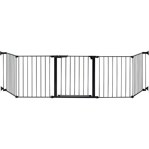 KidCo - Custom Fit Auto Closing HearthGate Baby or Fireplace Gate Enclosure, Fireplace Fence, Fireplace Baby Gate (Black)