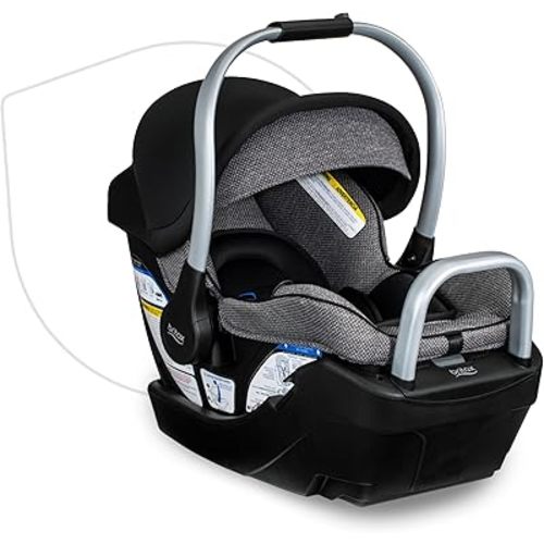 Britax Willow SC Infant Car Seat, Rear Facing Car Seat with Alpine Base, ClickTight Technology, RightSize System, Pindot onyx